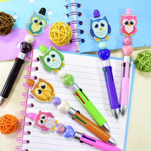 Wholesale PVC soft rubber cute owl beads