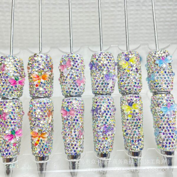 Wholesale Dragonfly Style DIY Full Diamond Fancy Beadable Pens