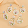 Wholesale Garden oil painting style soft ceramic earrings