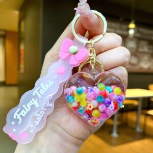 Bow rope [Colorful] Glow-in-the-dark bubble bead heart / Quantity 1 is 1