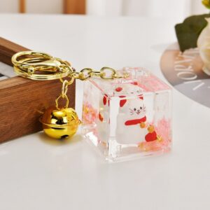 Lucky cat [pink] / Light gold buckle + lucky cat