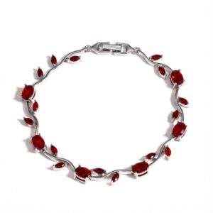 All red bracelet silver