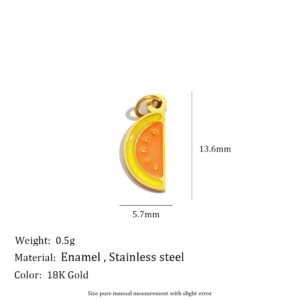 Semi-circle cantaloupe pendant-gold