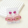 Wholesale Valentine's Day Pink Wedding Car Acrylic Earrings
