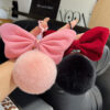 Wholesale Rabbit hair ball big bow keychain