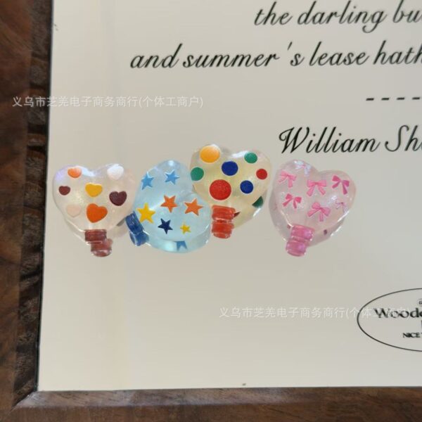 Wholesale 10pcs Colorful Star Bow Balloon Acrylic Beads