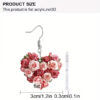 Wholesale Romantic heart-shaped rose earrings for Valentine's Day