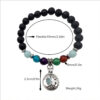 Wholesale 8mm Volcanic Stone Life Tree Colorful Agate Yoga Luminous Bracelet