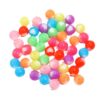 Wholesale Jelly colored heart-shaped round acrylic beads