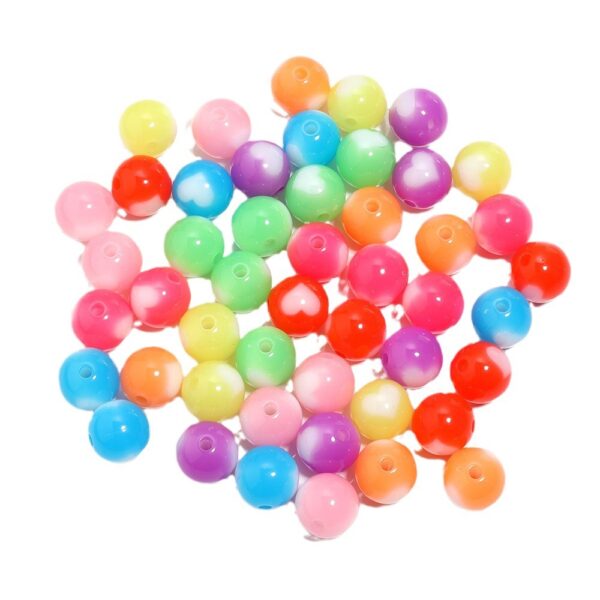 Wholesale Jelly colored heart-shaped round acrylic beads