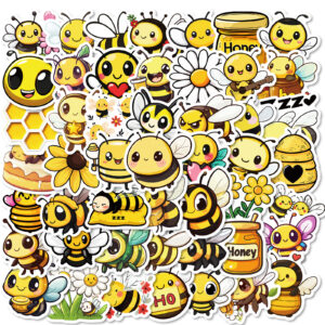 Wholesale 50 yellow cute cartoon bee stickers