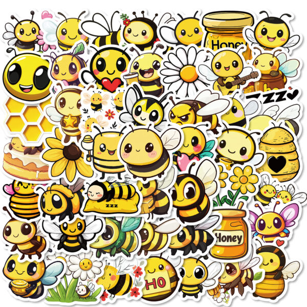 Wholesale 50 yellow cute cartoon bee stickers