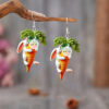 Wholesale Easter cartoon rabbit holding carrot acrylic earrings