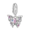 Wholesale Romantic Classical Series Love Pink Angel Silver Plated Charms
