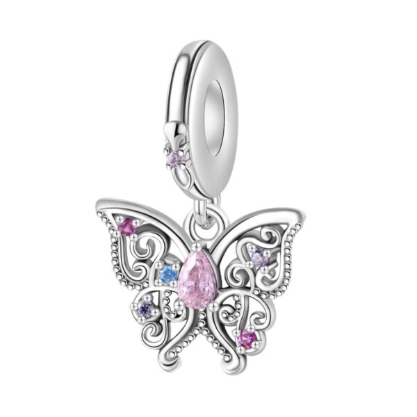 Wholesale Romantic Classical Series Love Pink Angel Silver Plated Charms