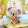 Wholesale Pink Diamond Koala Bear Metal Keychain