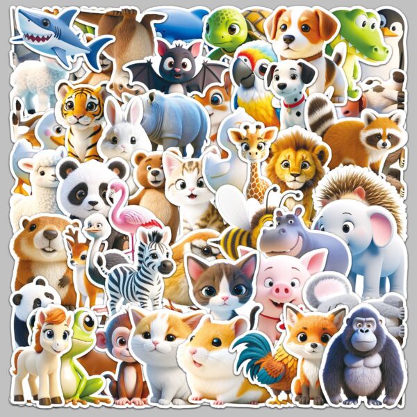 O1CN01gy2BZI1zURPiAfdwT_2208087546717-0-cib Wholesale 50 cartoon animal stickers waterproof