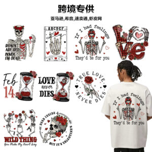 Wholesale Skeleton Valentine's Day UV DTF Ready to Press Transfers Wraps