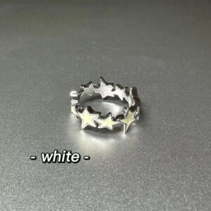M563 [Pentagram Ring] Silver White