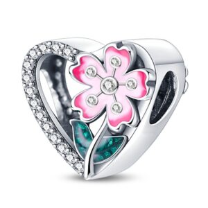 Pac382-sakura series heart-shaped beads