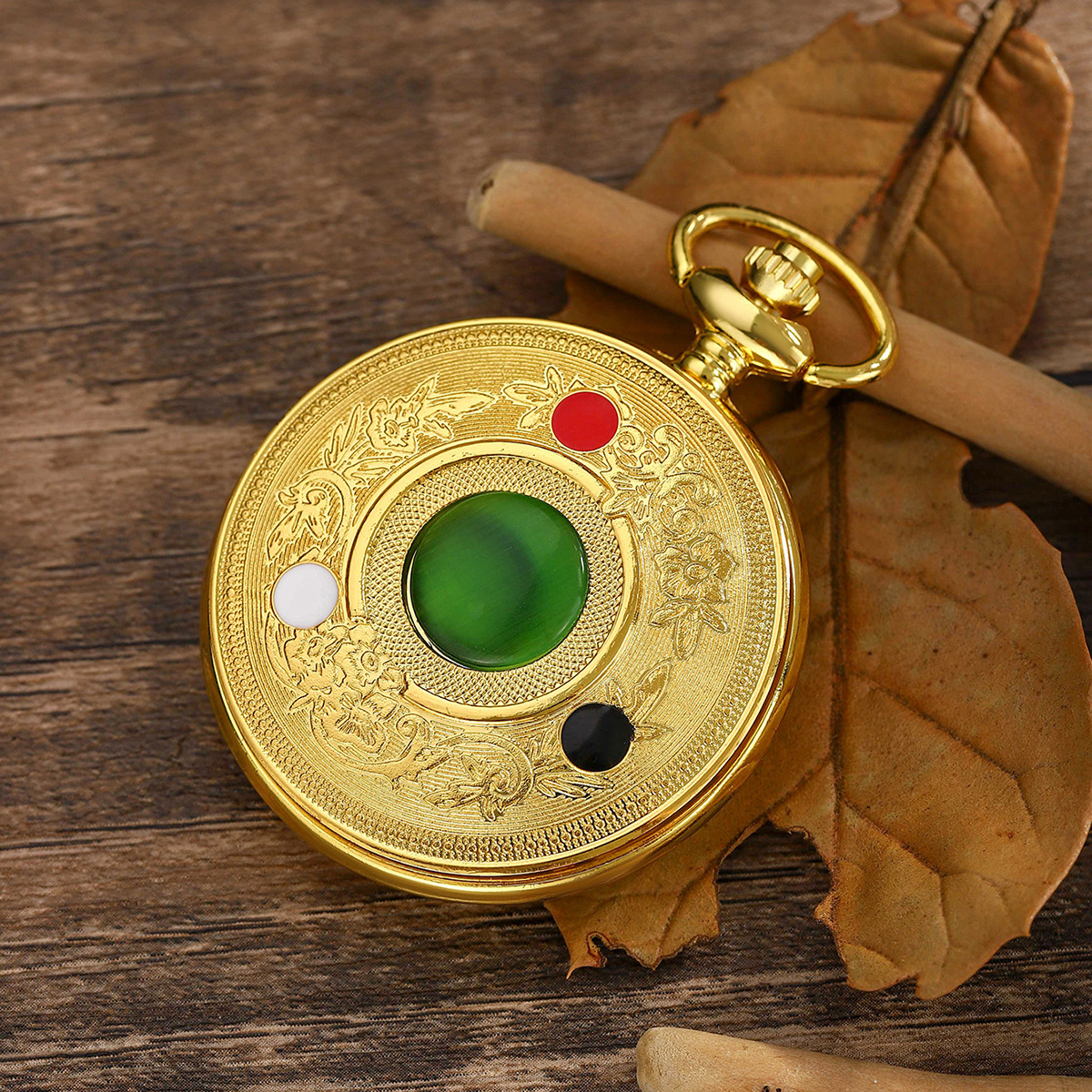Wholesale Retro flip-top digital gold commemorative quartz cket watch for great figures