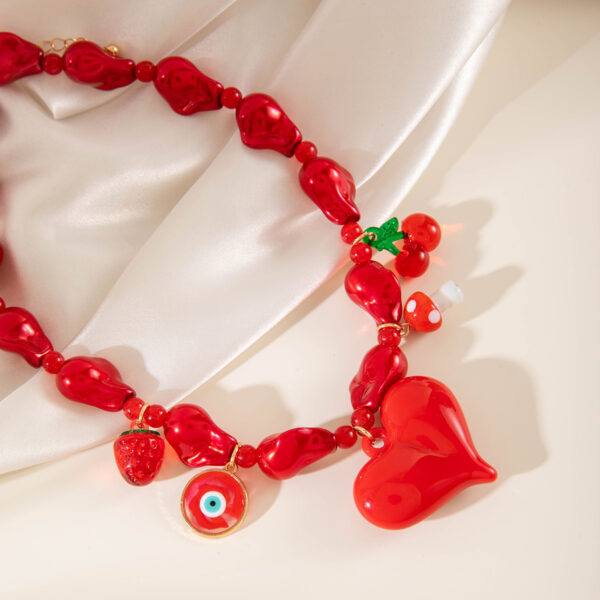 Wholesale Romantic Love Pearl Cherry Valentine's Day Necklace