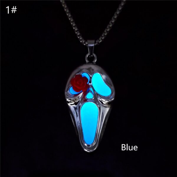 Wholesale Halloween Personality Skull Pendant Single Eyesed Mask Necklace