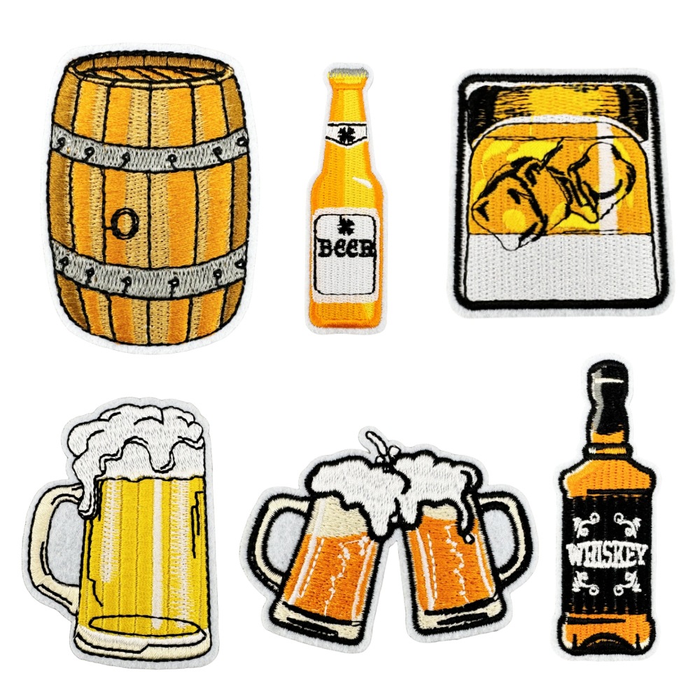 Wholesale Cartoon Beer Series Embroidery DIY Patches