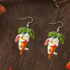 Wholesale Easter cartoon rabbit holding carrot acrylic earrings