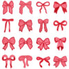 Wholesale Red diverse bow embroidery DIY Patches