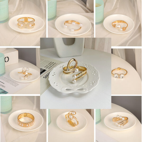 Wholesale Pearl double-layer semi open bracelet