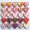 Wholesale Valentine's Day heart-shaped multi pattern printed Focal Beads