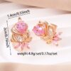 Wholesale Pink Waterdrop Tree Leaf Earrings