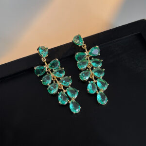 Malachite Green Zircon Tassel-Gold