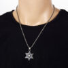 Wholesale Titanium Steel Hexagram Men's Necklace