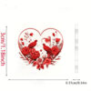 Wholesale Heart shaped Red Flower Valentine's Day Biwing Earrings