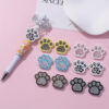 Wholesale 10pcs beaded pen with UV embossed leopard print cat paw loose beads