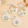 Wholesale Garden oil painting style soft ceramic earrings