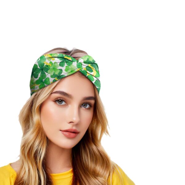 Wholesale St. Patrick's Day clover print cross headband