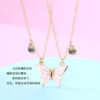 Wholesale Butterfly Necklace Magnet Stone Attracting Bff Alloy Dripping Oil