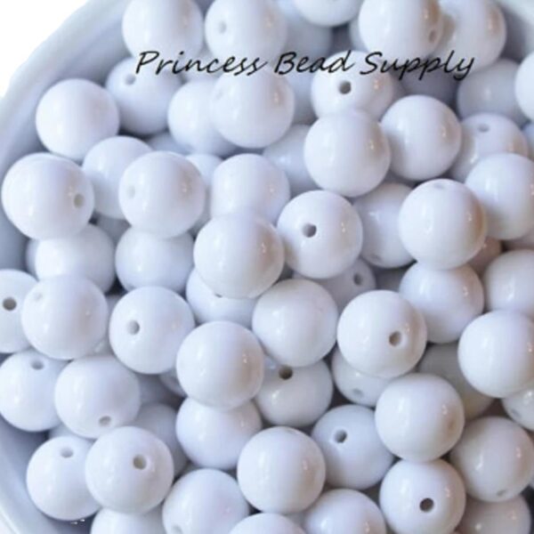 Wholesale 5pcs Pure White Acrylic Beads Bubblegum Beads