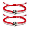 Wholesale Couple Adjustable Wax Rope Football Braided Bracelet