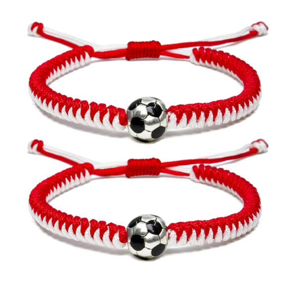 Wholesale Couple Adjustable Wax Rope Football Braided Bracelet