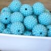 O1CN01hJWY8M1QErIf5w0GF_2201245431945-0-cib Wholesale 5PCS 20MM Resin Light Lake Blue Transparent Diamond Ball Beads