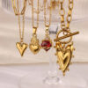 Wholesale Heart Pendant Double-Layer Stainless Steel Necklace