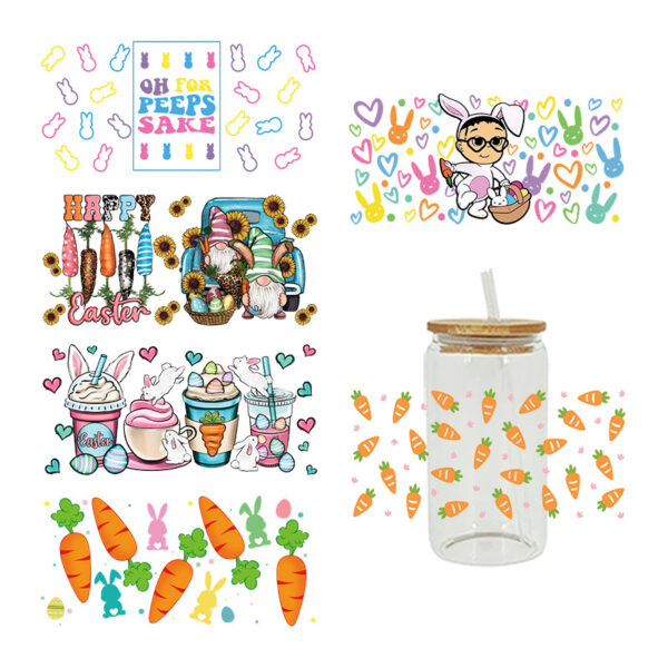 Wholesale UV Transfer Paste Glass Crystal Label Crystal Paste Cross-border Special Paste for 16oz Glass Cup 23cmX11cm