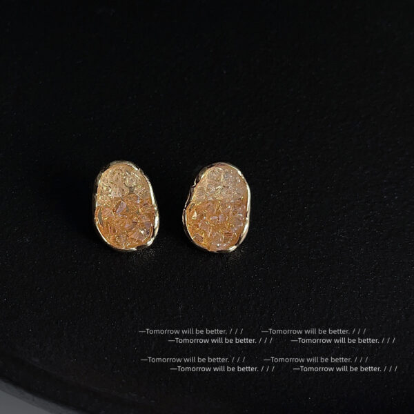 Wholesale Orange Sea Gradient Crystal Sweet Earrings