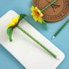 Wholesale artificial sunflower handmade silk cloth flower sunflower chrysanthemum laser rod ballpoint pen batch
