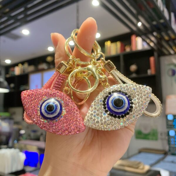 Wholesale Full Rhinestone Demon Eye Keychain