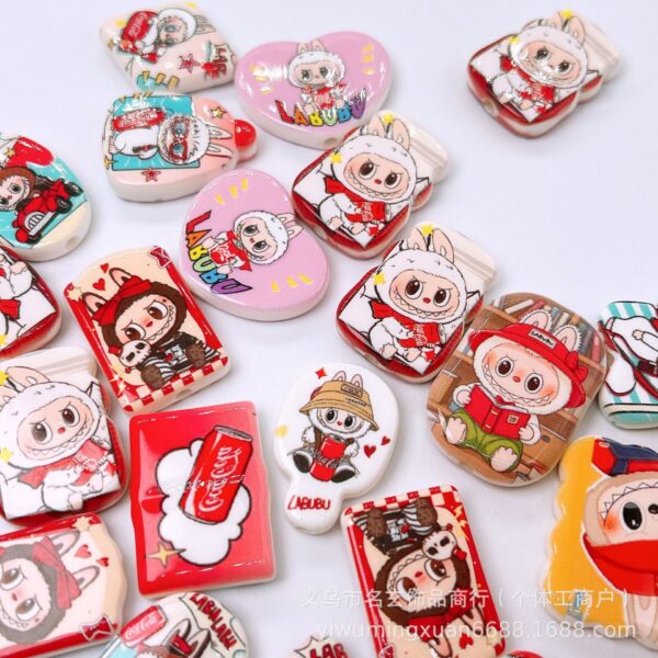 Wholesale OLY Exclusive - Printed Beads with Various Shaped Vertical Holes